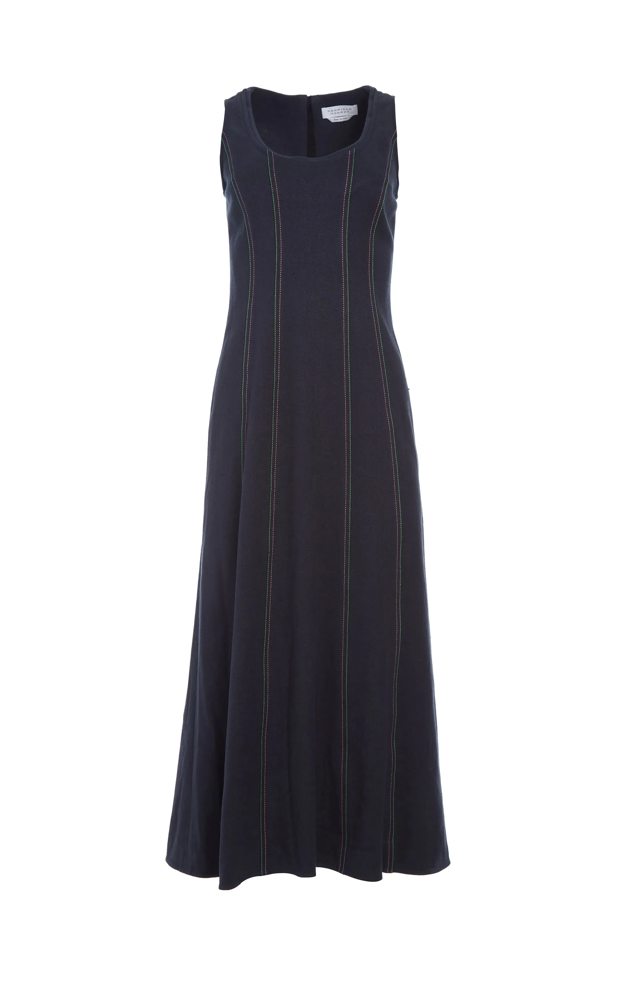 Diaz Dress in Dark Navy Hemp Cotton Stain-Resistant Delicate Touch