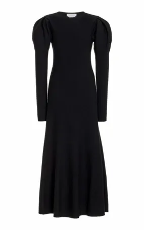 Hannah Knit Maxi Dress in Black Merino Wool Cashmere Trend Movement