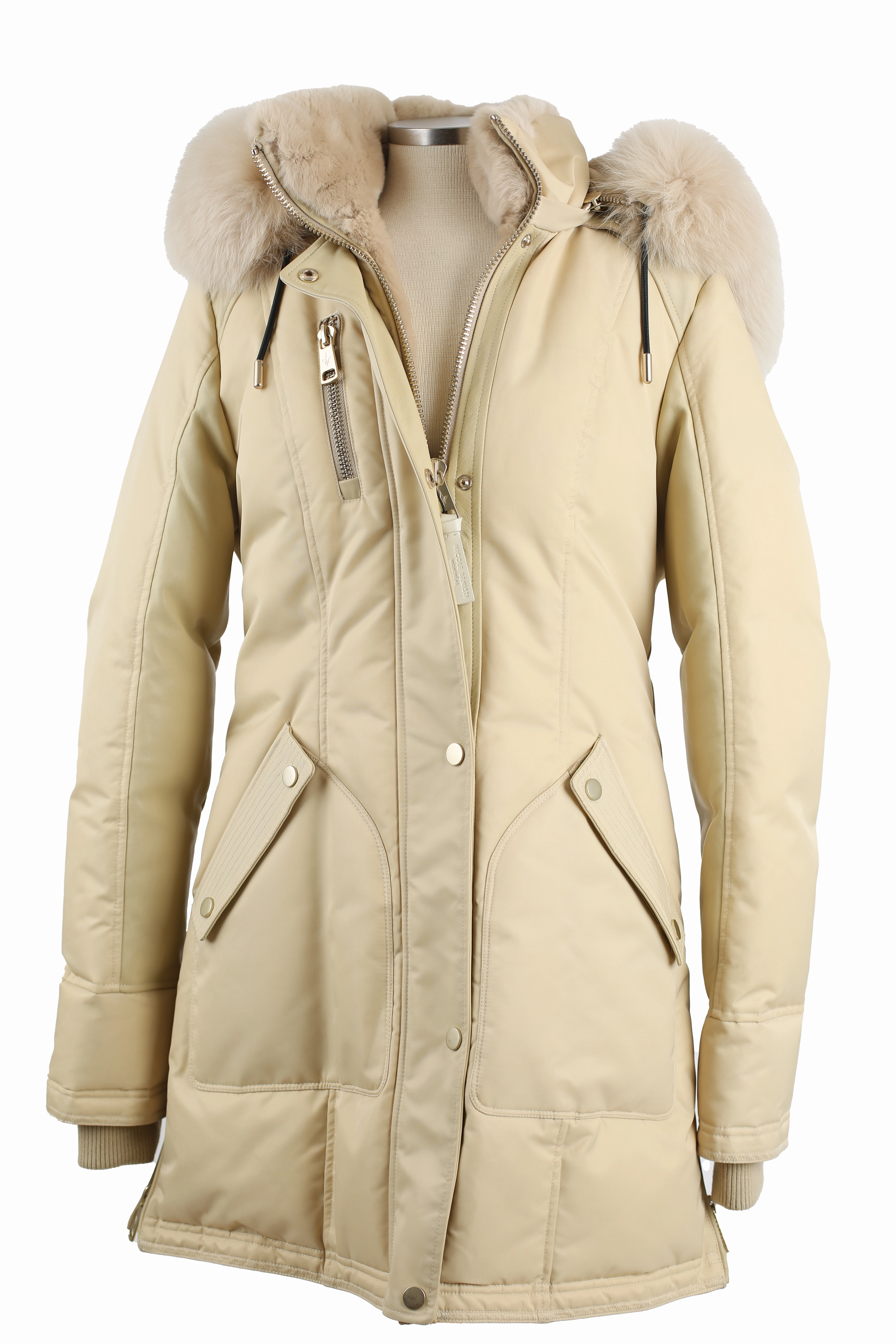 Durable AbrasionResistant Panels Oversized Fit Fur & Down Lined Parka W/ Removable Fur Hood