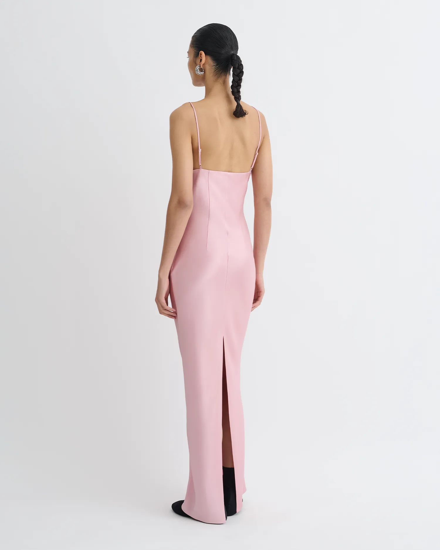 Perfect Comfort Wear Poised Vibe Coeus - Slip Satin Maxi Dress - Pink