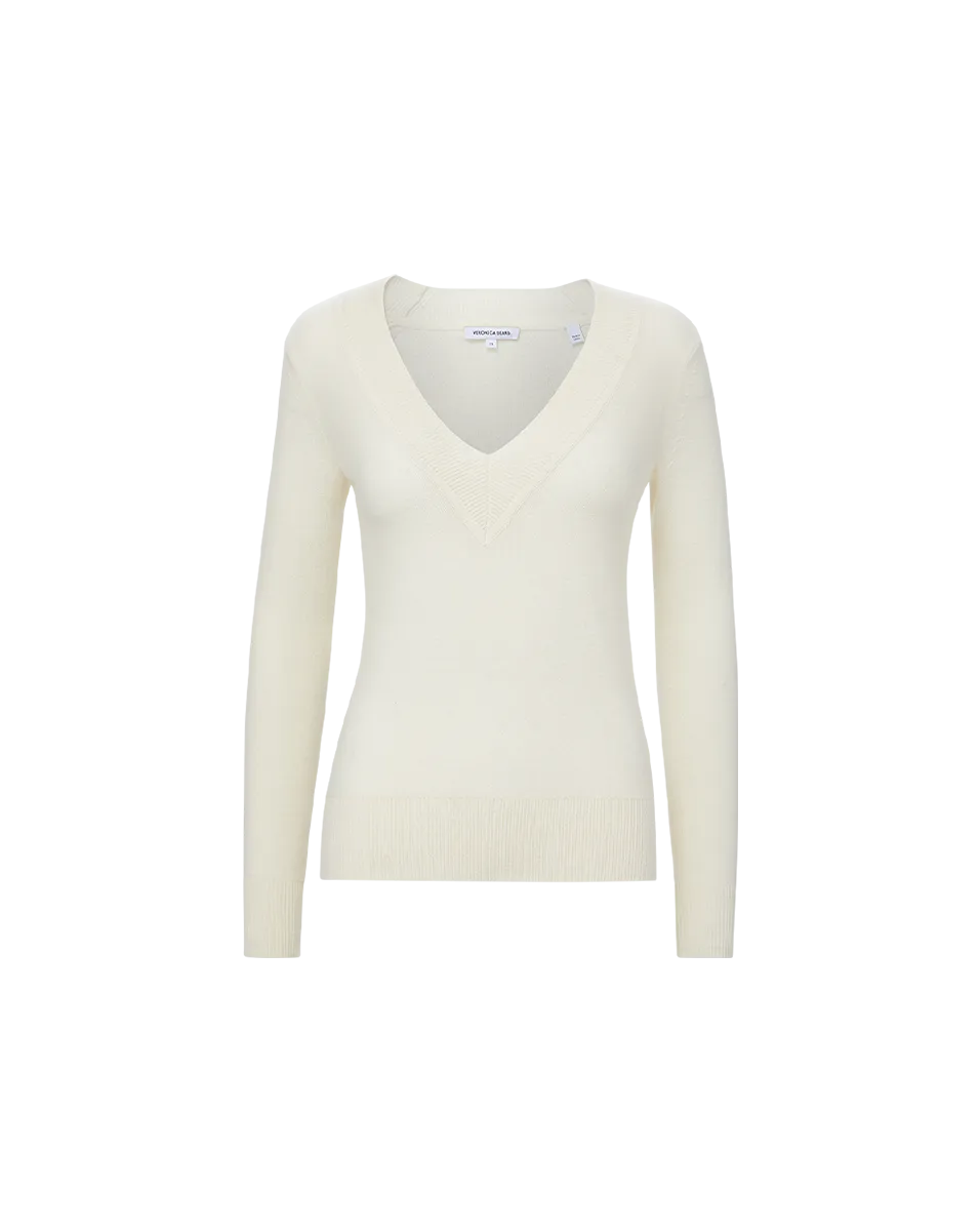 Layering Fit Comfy Knit Layer Coleta V-Neck Cashmere Sweater