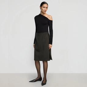 Flexible Motion Colette Contrast Leather-Trim Skirt