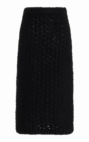 Collin Knit Midi Skirt in Black Welfat Cashmere City Mood