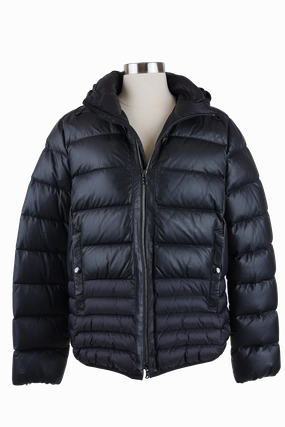 Leather Down Puffer Jacket Frictionless Zipper Tracks