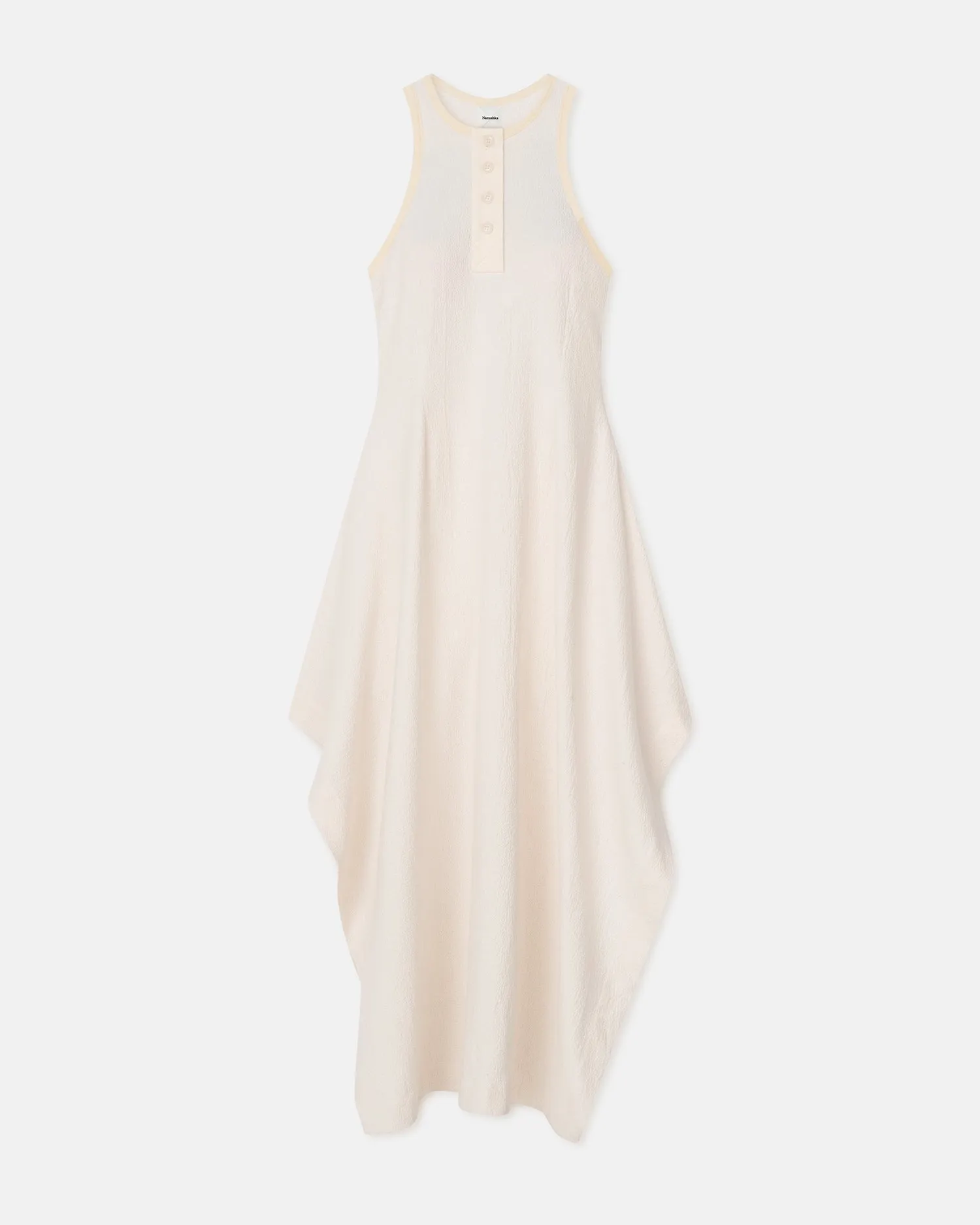 Thoosa - Draped Crepe Melange Midi Dress - Creme Effortless Wear