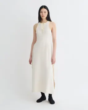 Thoosa - Draped Crepe Melange Midi Dress - Creme Dew Glow Texture Soft