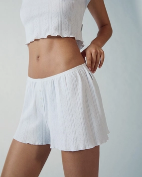 Pointelle Shorts - White Comfy Style