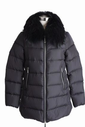 Fray Resistant Edges Dorado Down Filled Coat W/ Real Fur Collar