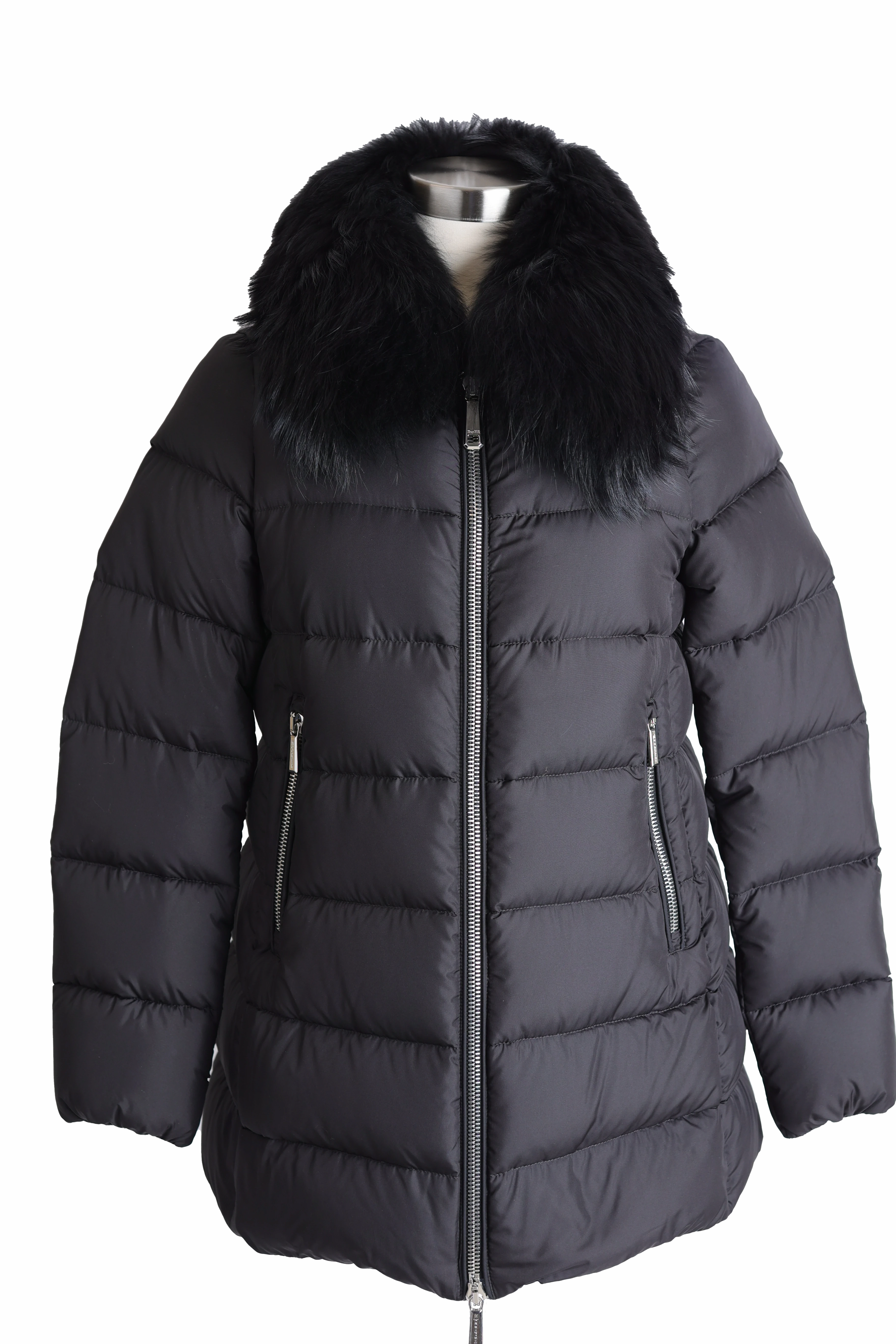 Fray Resistant Edges Dorado Down Filled Coat W/ Real Fur Collar