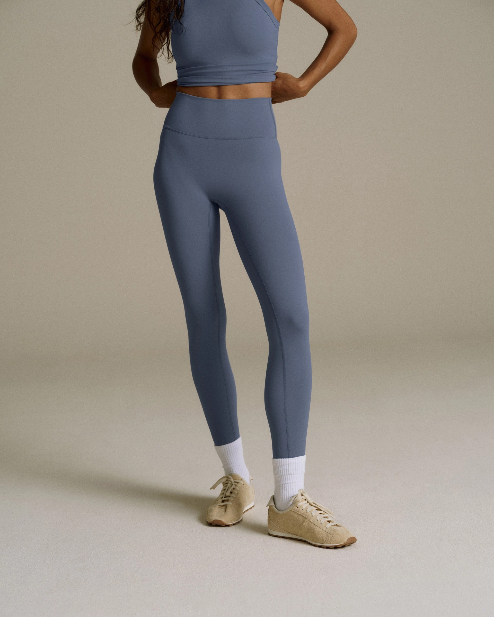 Elastic waist Natural Touch Ultimate Leggings - Slate Blue