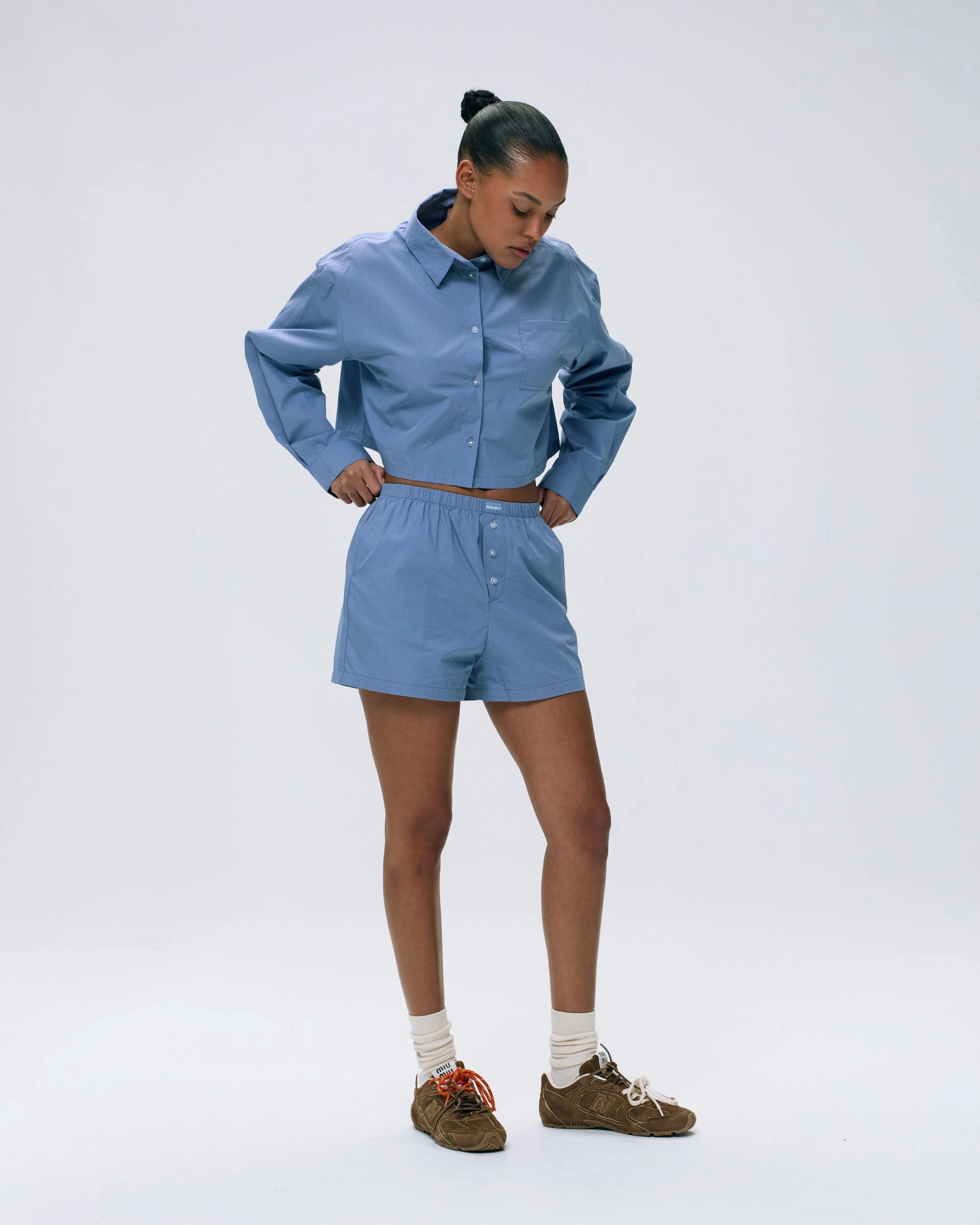 Outdoor Activity Cotton Boxer Shorts - Blue