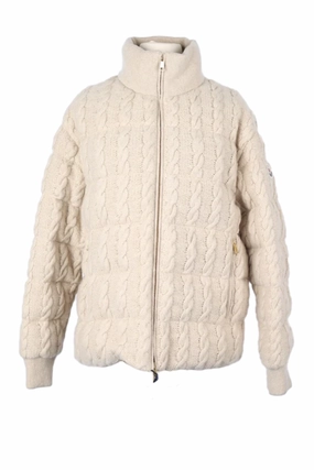 Coubus Cashmere Knit Down Filled Puffer Jacket Glow In The Dark Trim