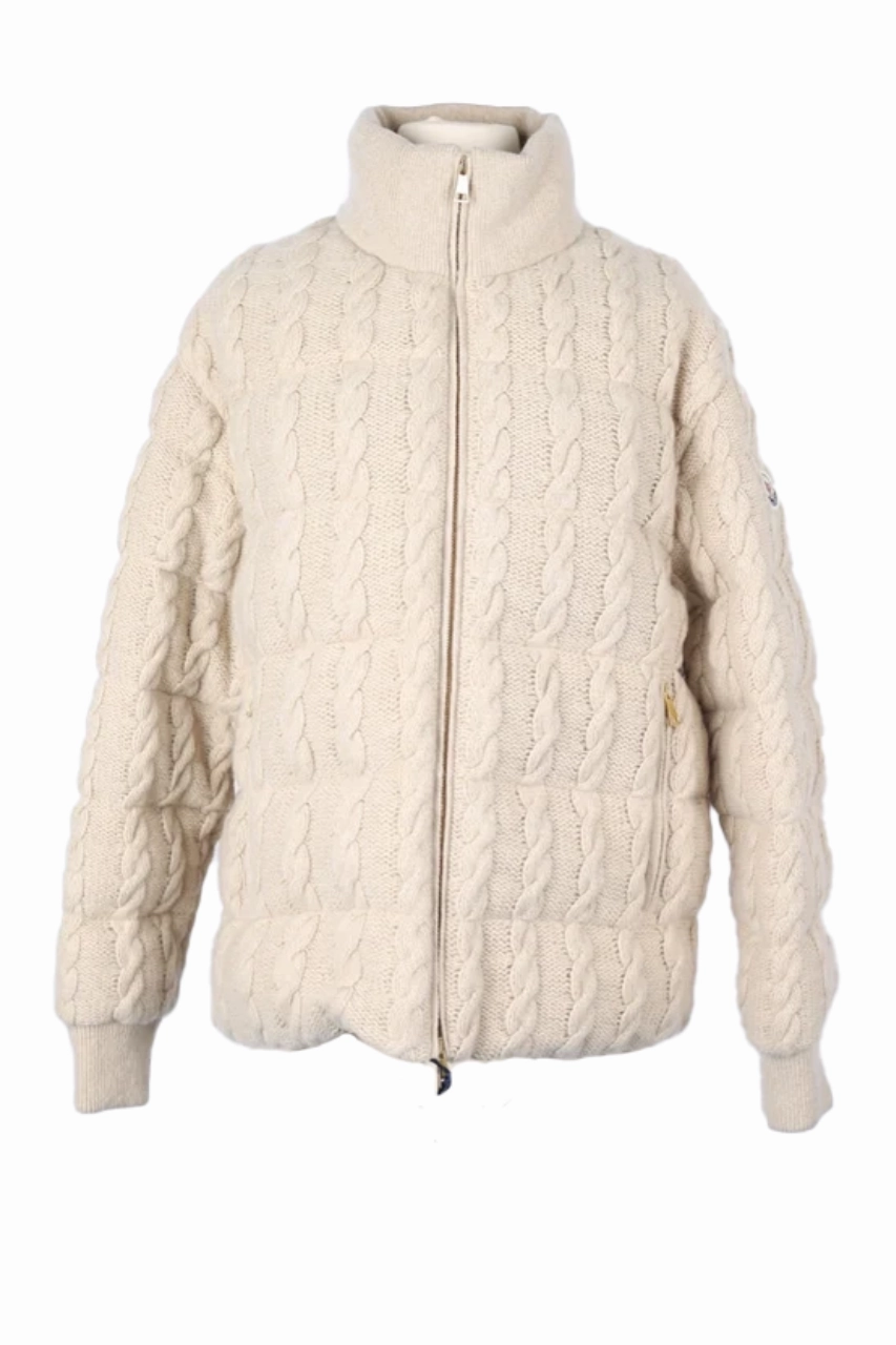 Coubus Cashmere Knit Down Filled Puffer Jacket Glow In The Dark Trim