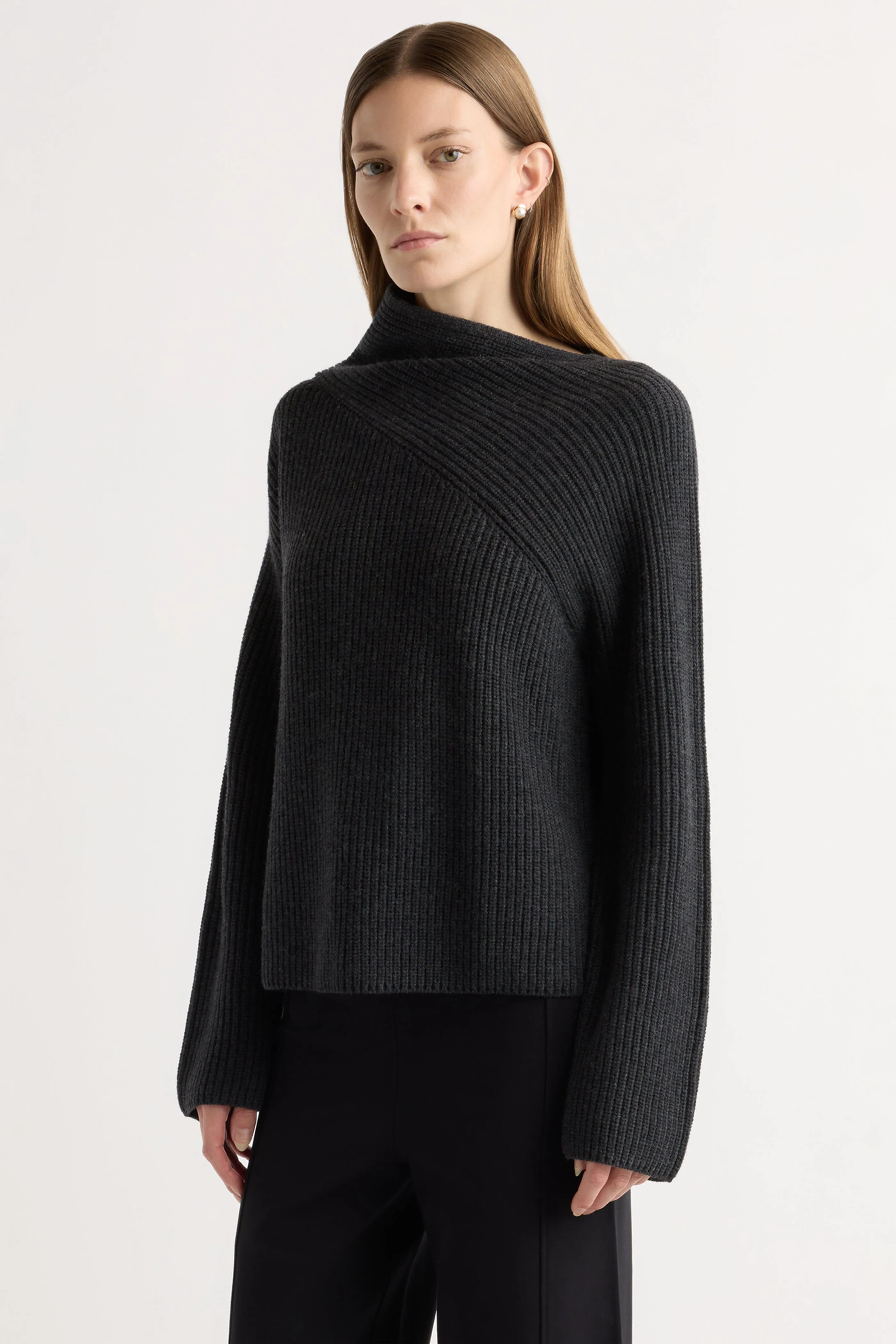 Cozy Knit Fit Julisa Asymmetric-Neck Sweater