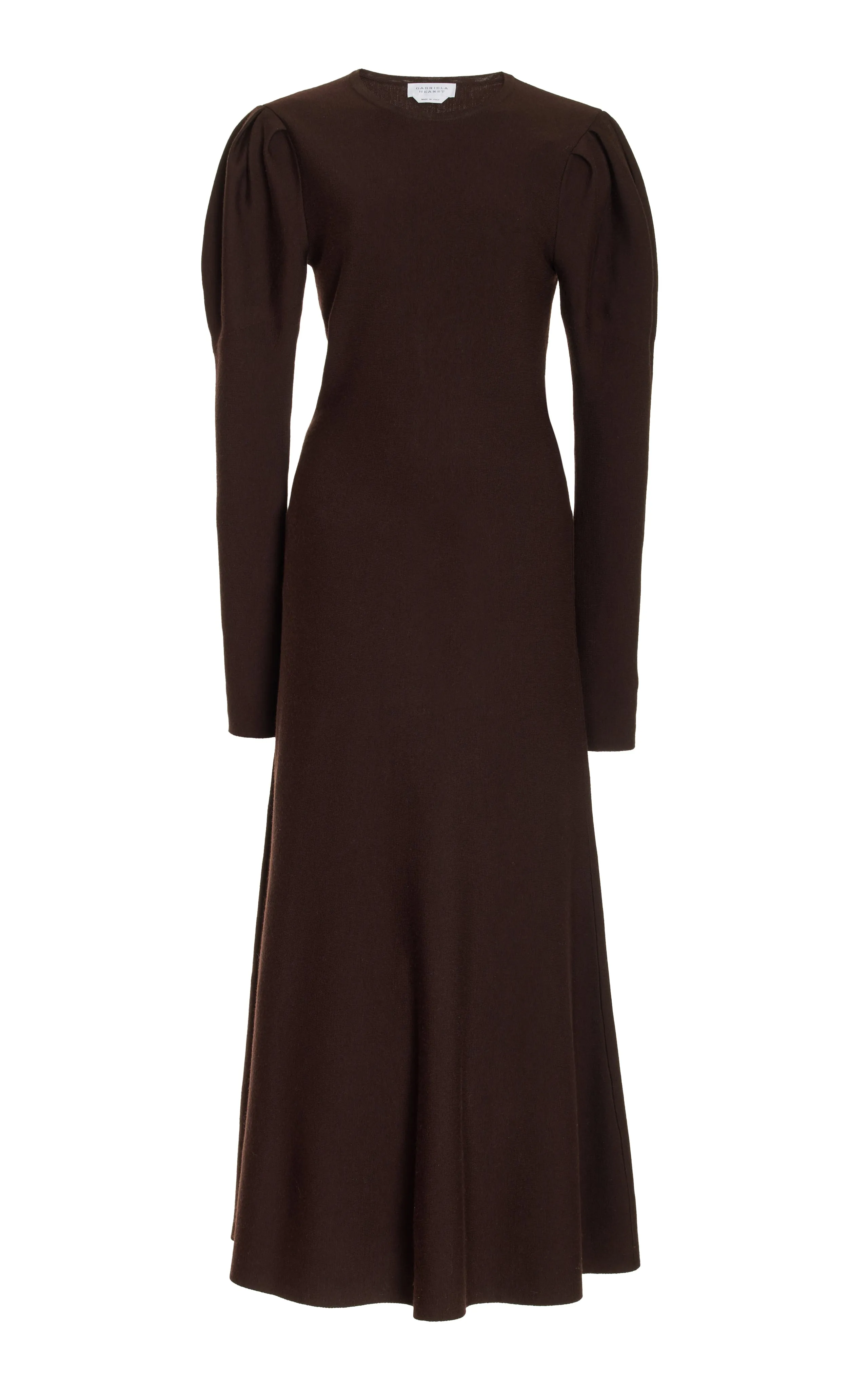 Hannah Knit Maxi Dress in Chocolate Merino Wool Cashmere Work or Play Farm Scene