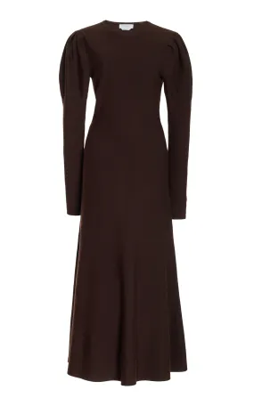 Hannah Knit Maxi Dress in Chocolate Merino Wool Cashmere Work or Play Farm Scene