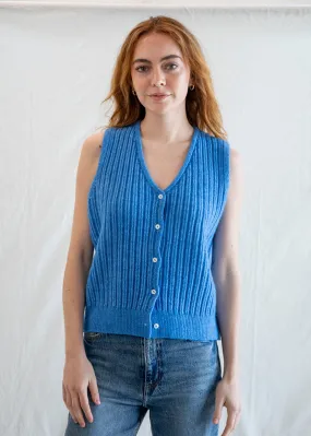 All Day Comfort Frances Granny Vest - Blue