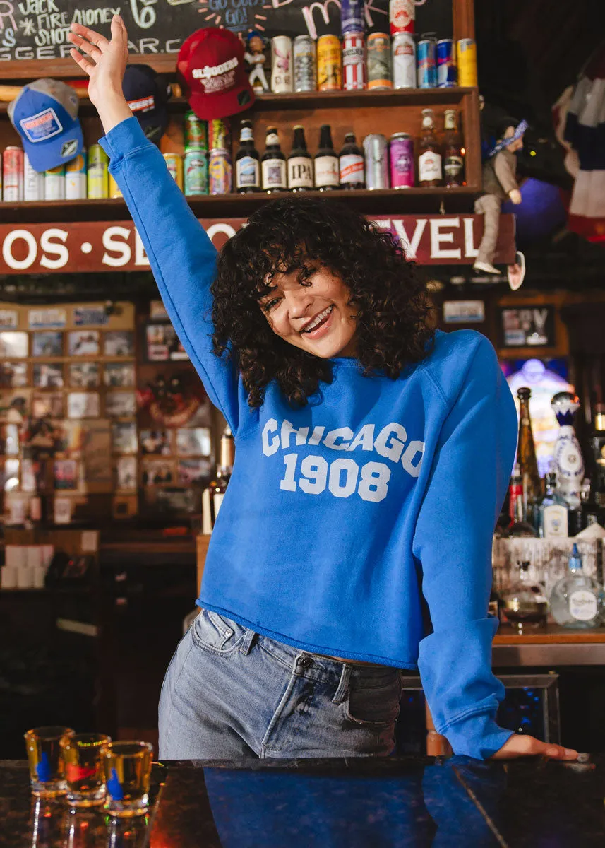 Winter Must-Have Knit Chicago 1908 Classic Crew Sweatshirt - Vintage Royal Blue