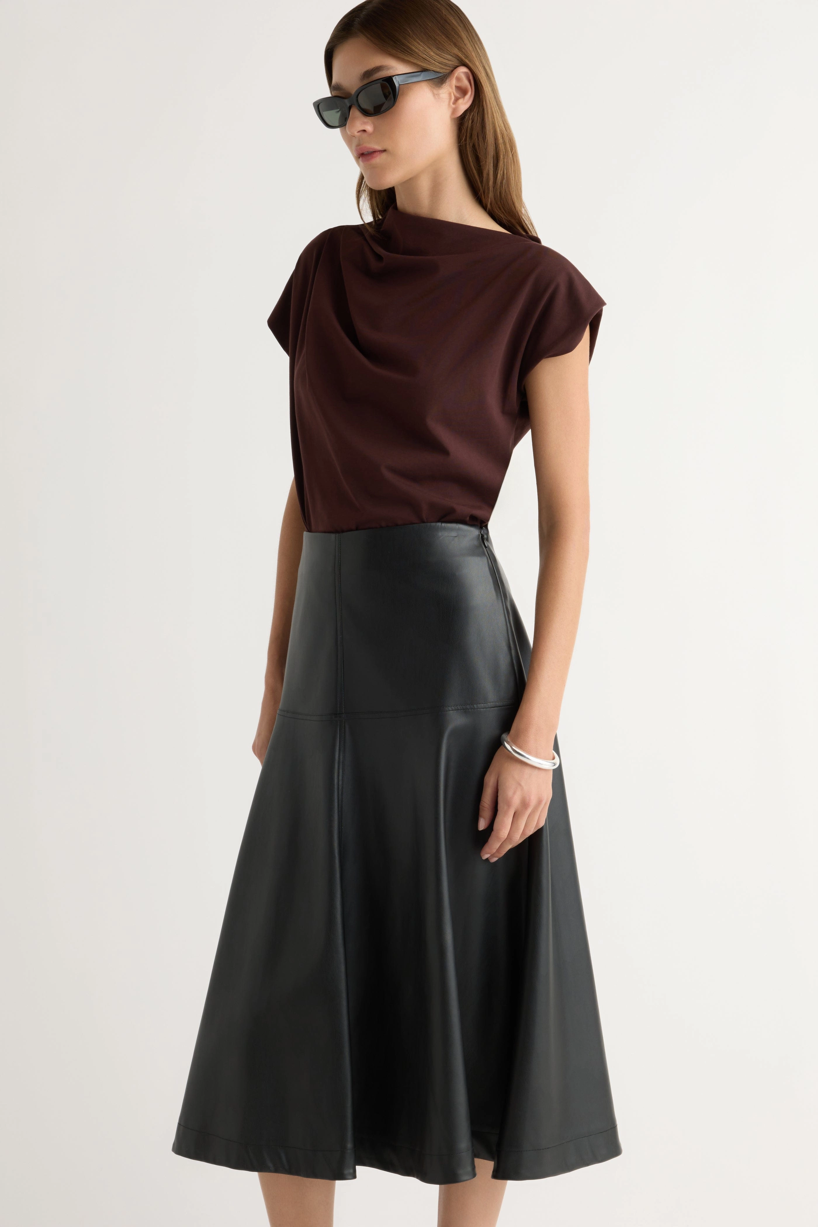 Fit Choice Harley A-Line Vegan Leather Skirt