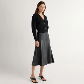 Airy Feel Harley A-Line Vegan Leather Skirt