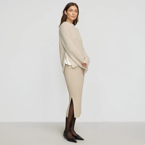 Faustine Cotton Ribbed Skirt Artisan Print Classic Fit