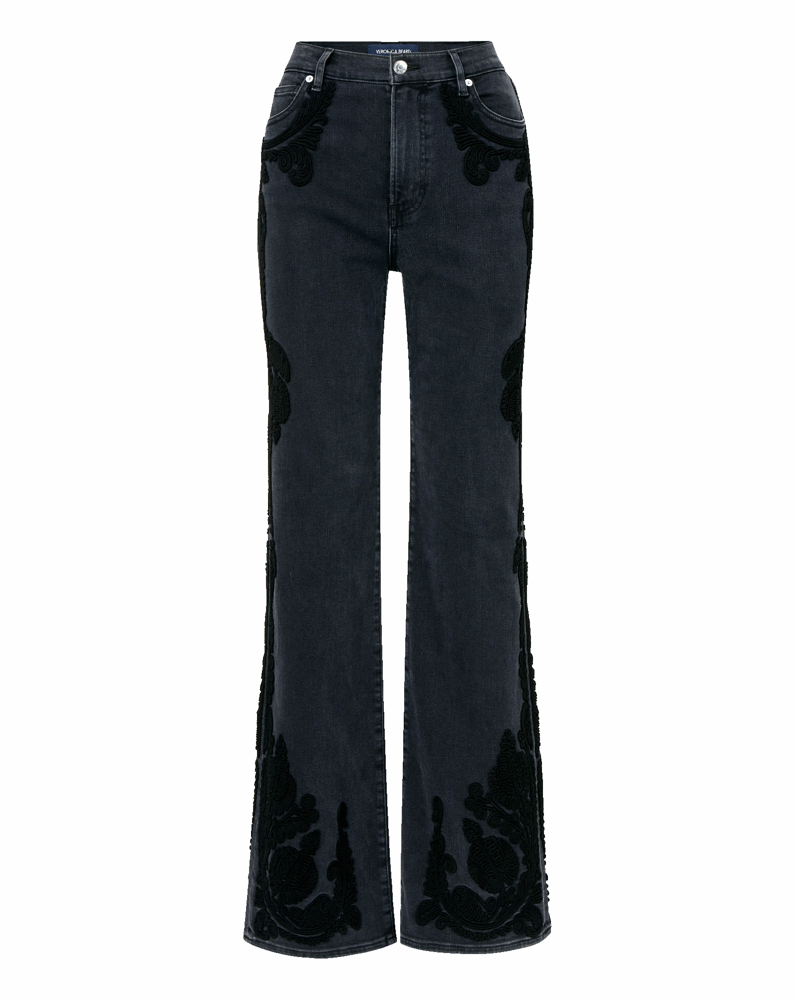 Crosbie Embroidered Slim Wide-Leg Jean All Fit Design