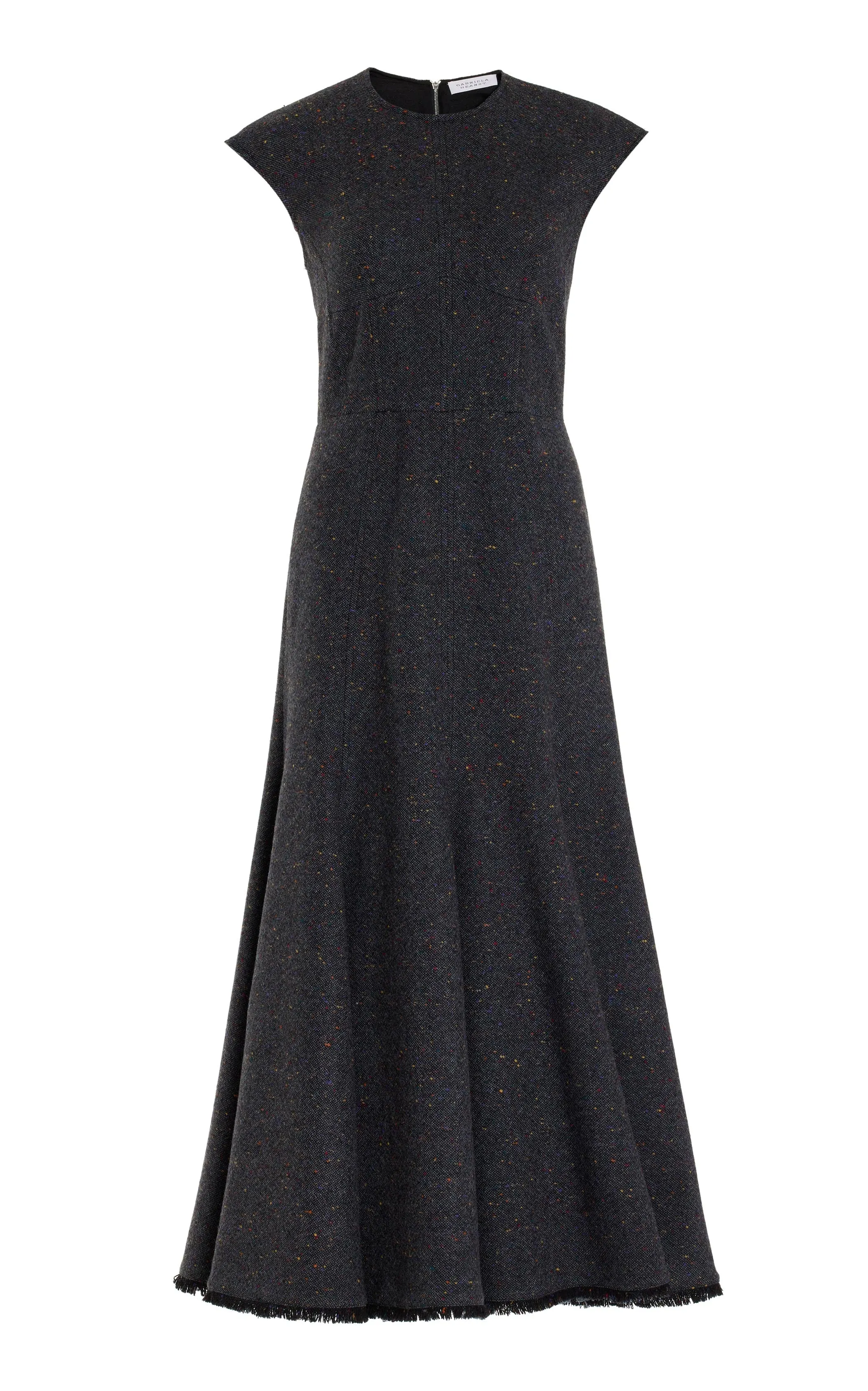 Classic Layer Calm Mood Crowther Dress in Slate Multi Cashmere Virgin Wool