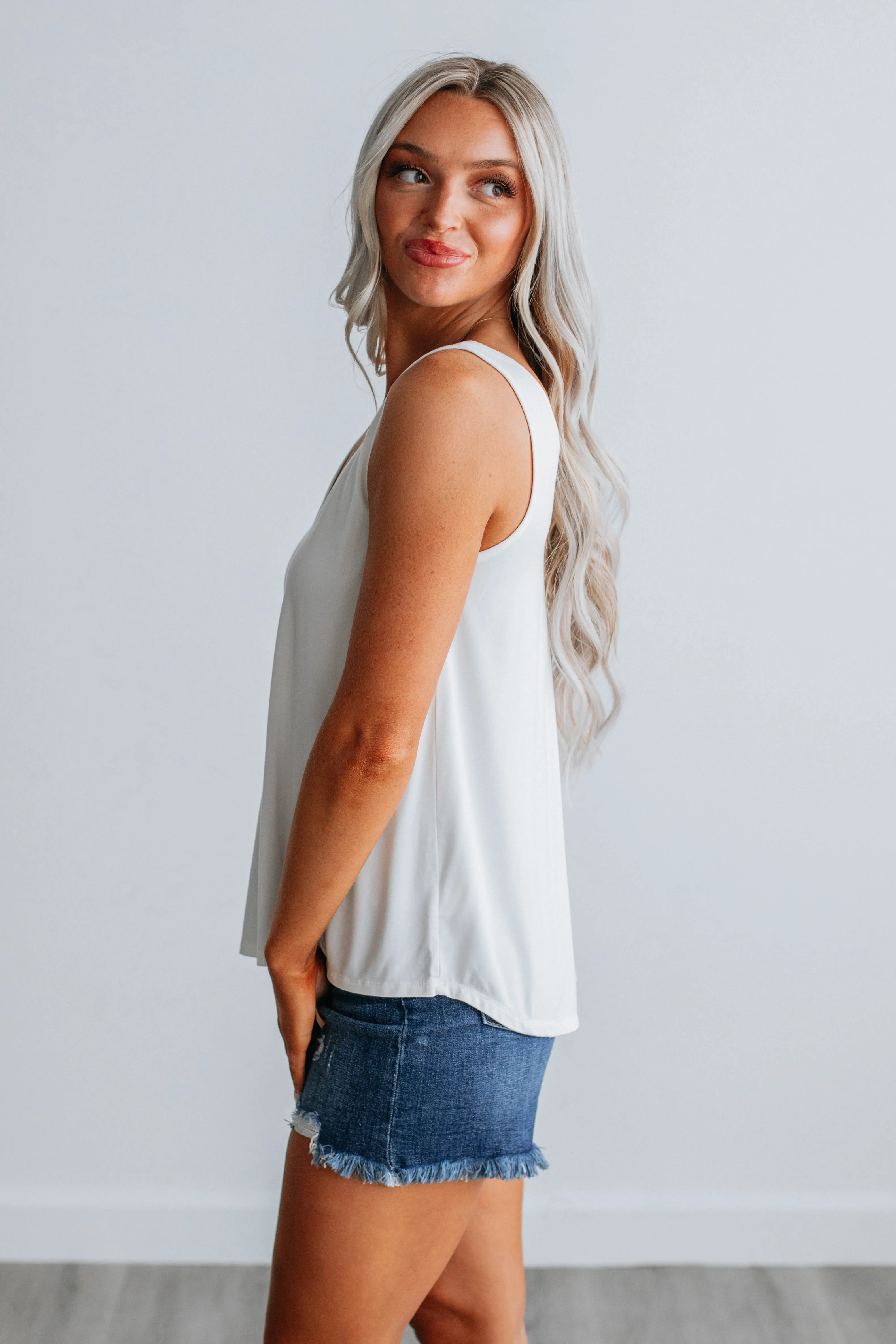 Linley Basic Tank - Ivory Anti Pill Fabric