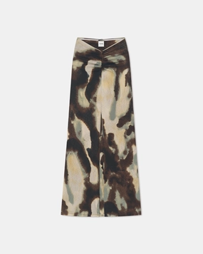 Cheyen - Mesh Jersey Long Skirt - Watercolor Sage Refined Finish