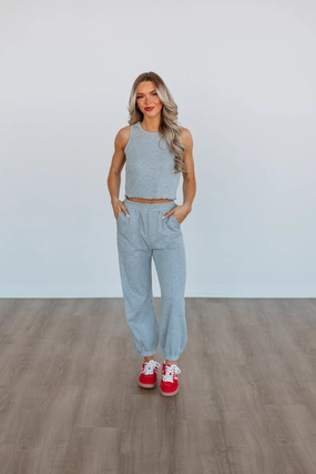 Dax Two-Piece Lounge Set - Heather Grey Light wash Stylish Comfort