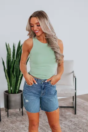 Demi Basic Tank - Pistachio amphibious operation Lightweight Weave