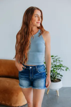 Demi Basic Tank - Vintage Blue fresh feel