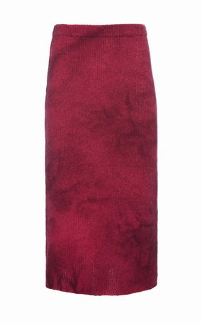 Dorcas Knit Midi Skirt in Bordeaux Cashmere Quick Wear