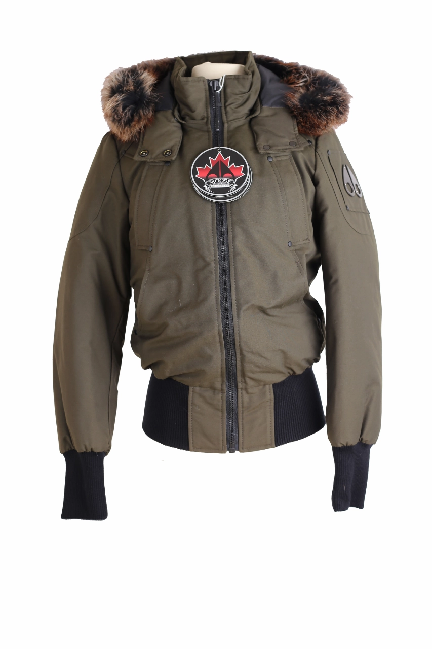 Airflow Ventilation Down Filled Bomber w/ Fur Trim Hood