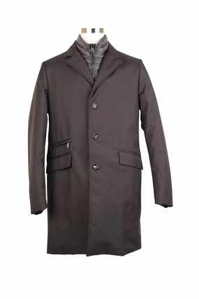 Down Filled Dress Coat Jacket w/ Removable Bib HeatRetentionTechnology