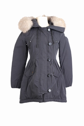 Down Filled Parka w/ Fur Hood Mild Day Outfit Light Protection
