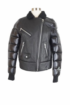 Easy Care Fabric Down Filled Shearling Jacket