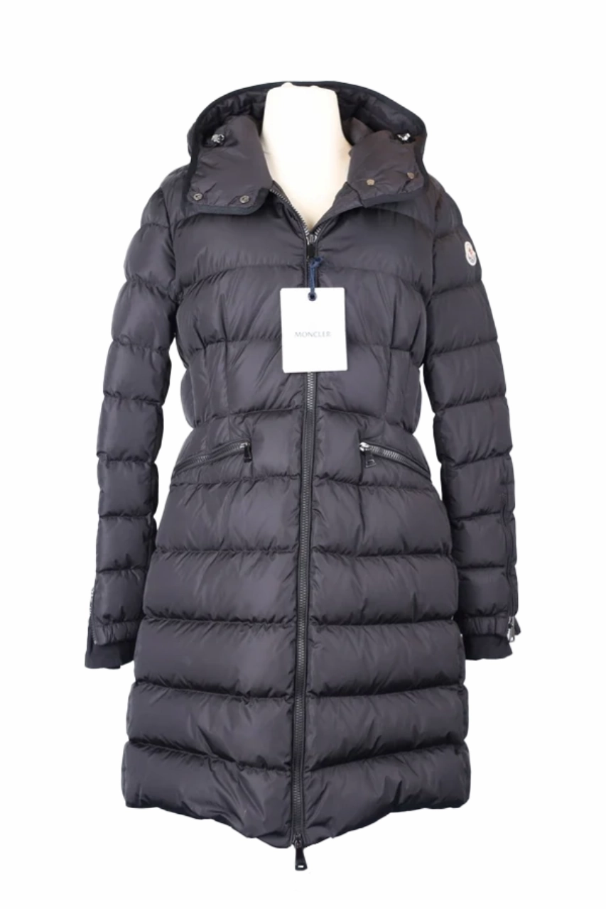 Stand Collar Knee Length Down Parka w/Cinched Waist
