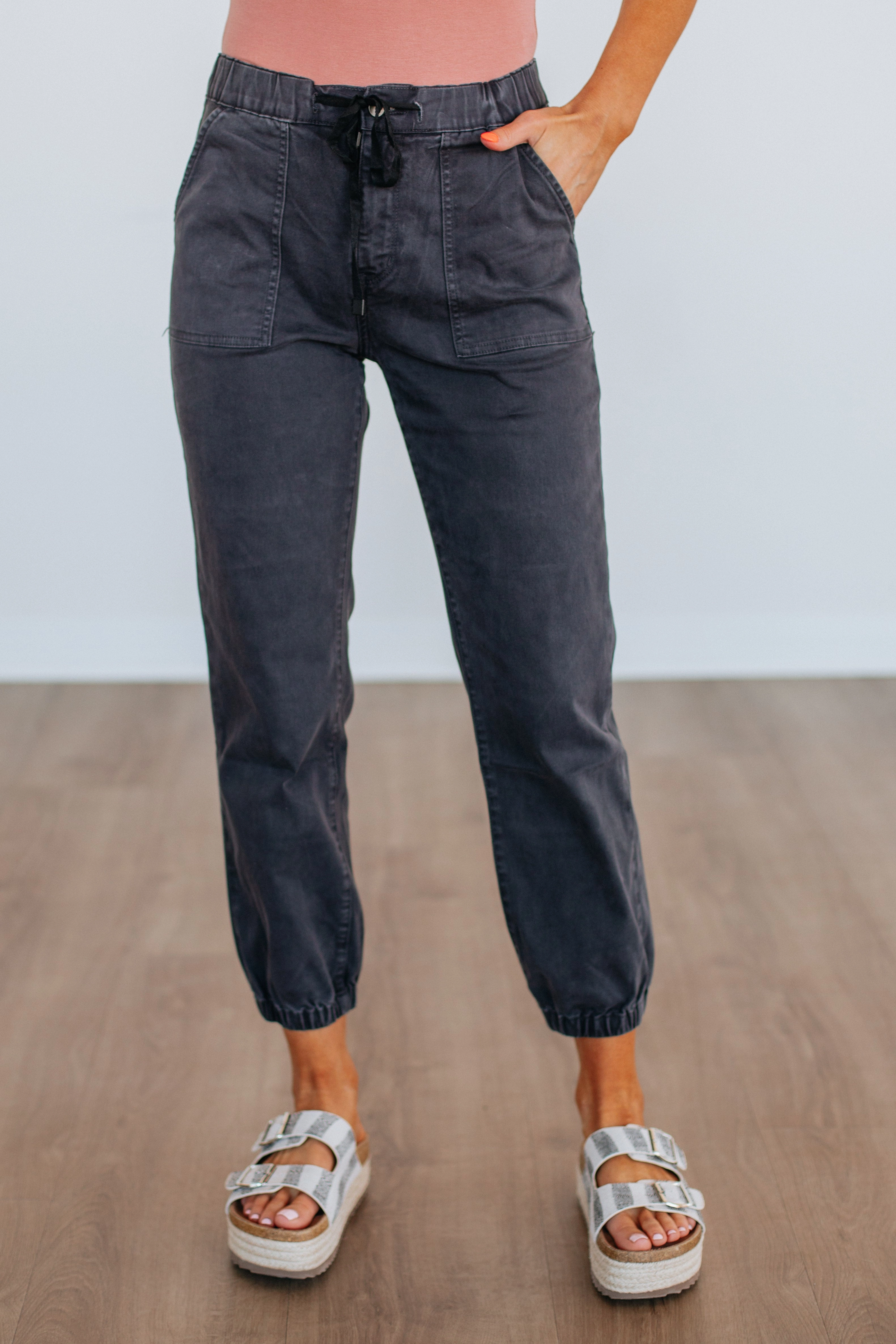 Drea Mica Joggers - Vintage Black Comfort for All StretchWaistband