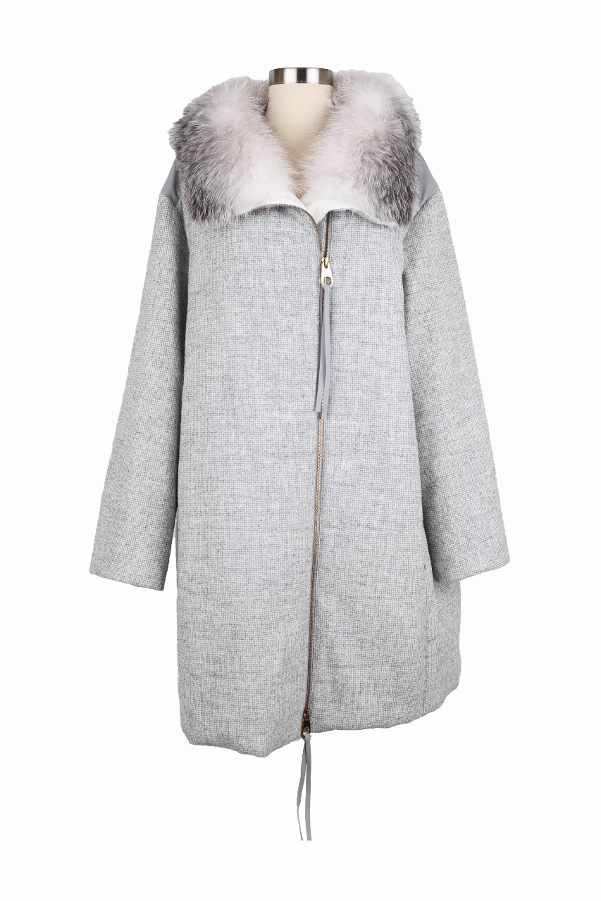 Dress Coat w/ Fur Collar Airflow Ventilation