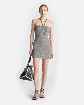 Rois - Loopback Cotton Mini Dress - Black/Creme Mouline Smart and Stylish