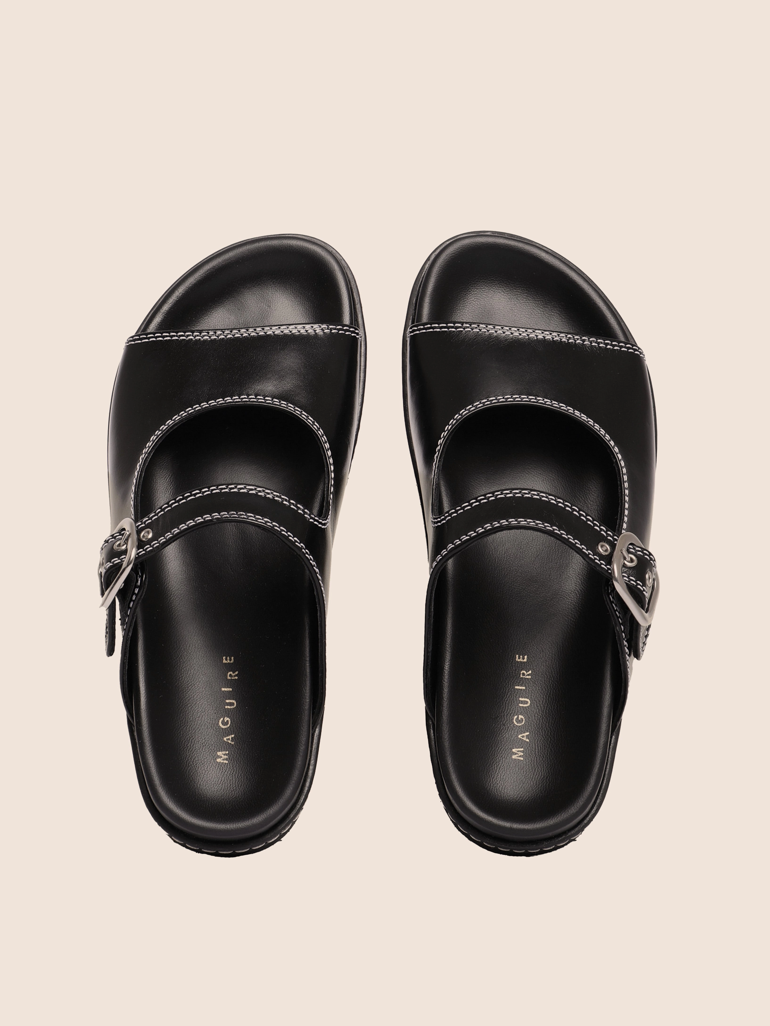 Relaxed Look Comfortable Walk Madeira Black Sandal