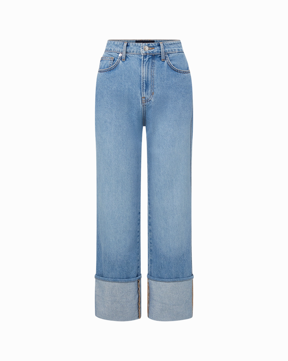Style Simplicity Dylan Cuffed Straight-Leg Jean