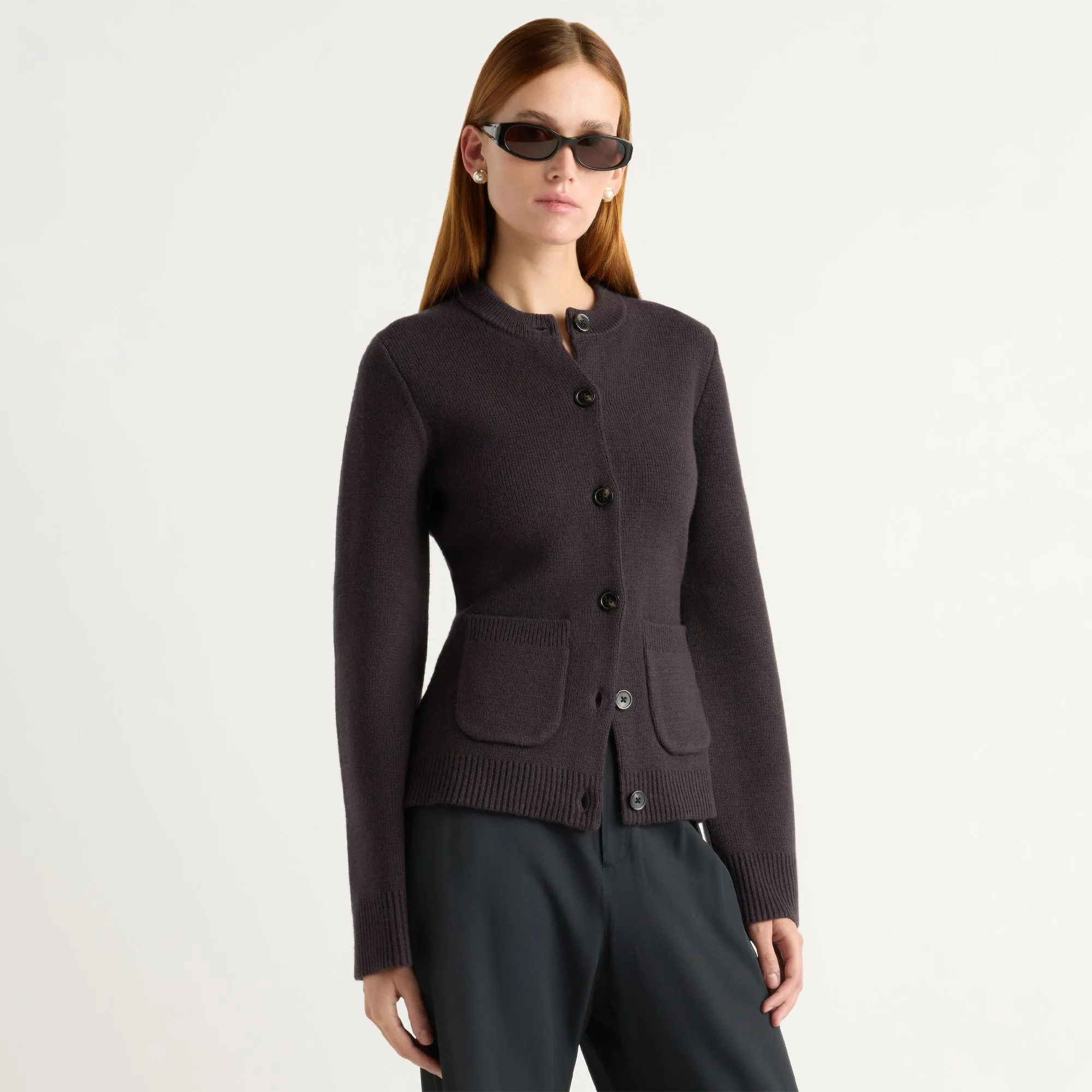 Eames Organic Cotton-Wool Cardigan Garment Dyed Finish Breathable Design Wear