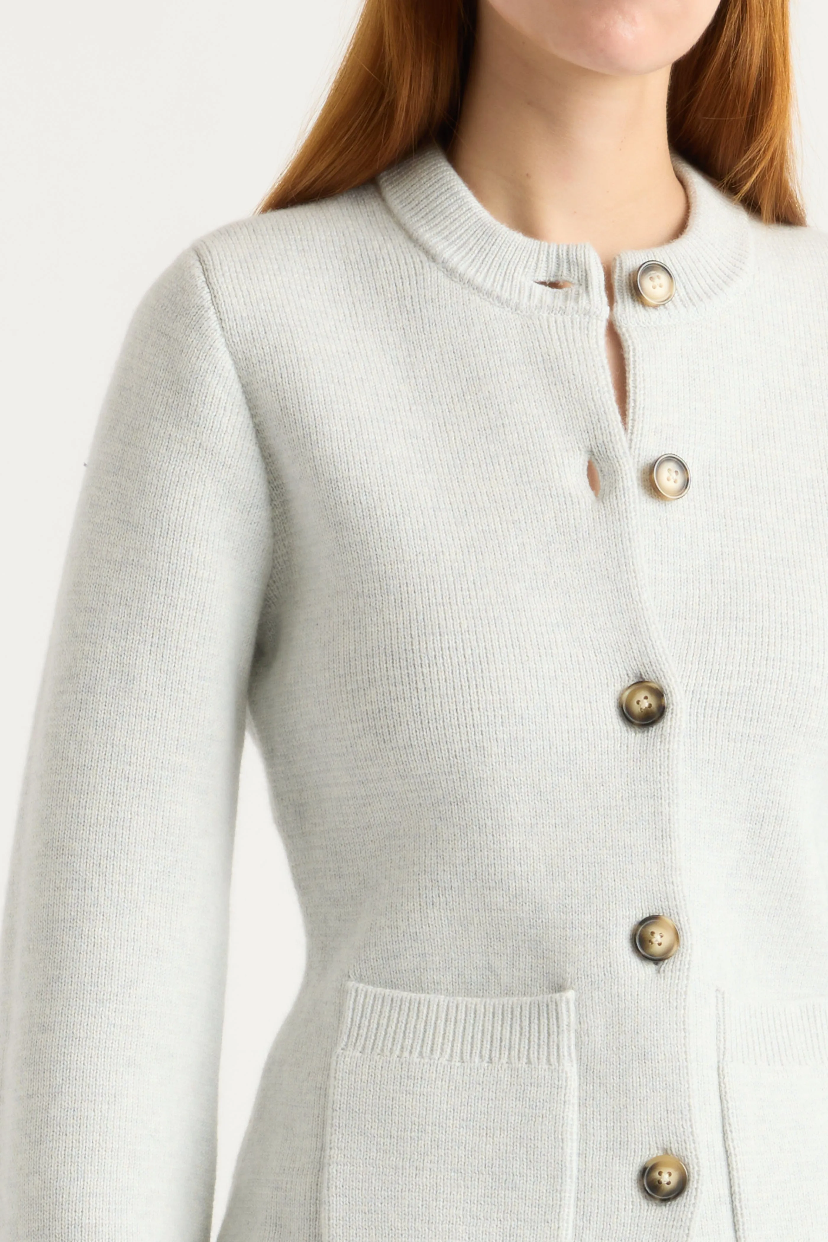 Ventilated Underarm Eco Certified Fabrications Eames Organic Cotton-Wool Cardigan