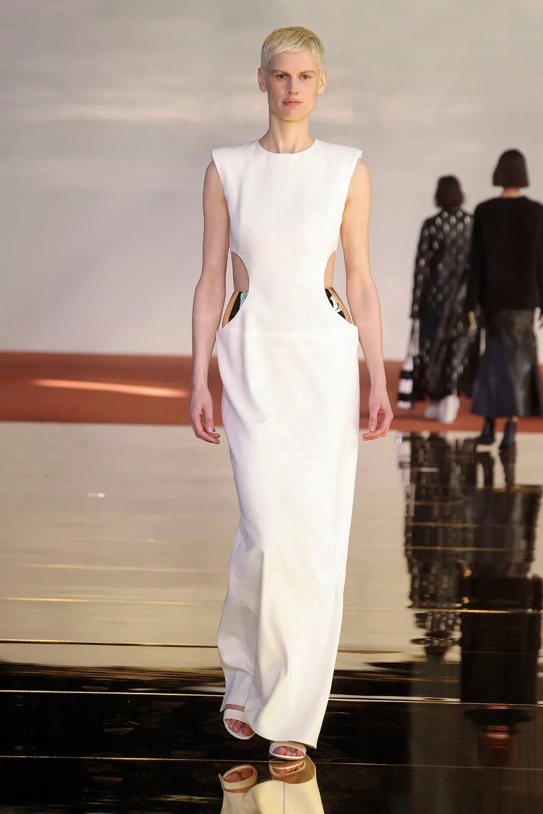 Faith Dress in Ivory Silk Wool Cady Gender Free Modern Movement