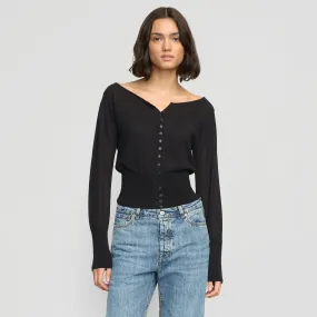 Chilly Weather Knit Chava Semi-Sheer Button Knit Top