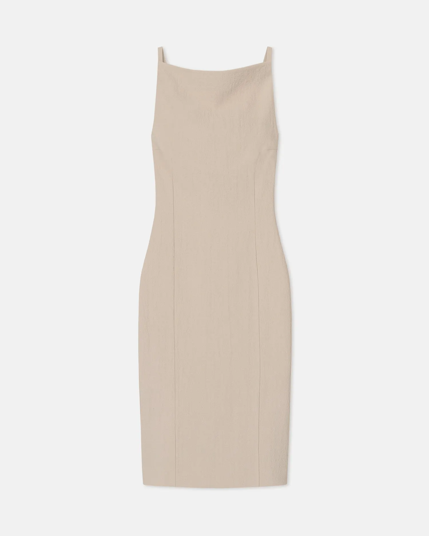 Vittoria - Seersucker Suiting Dress - Sand Work Ready