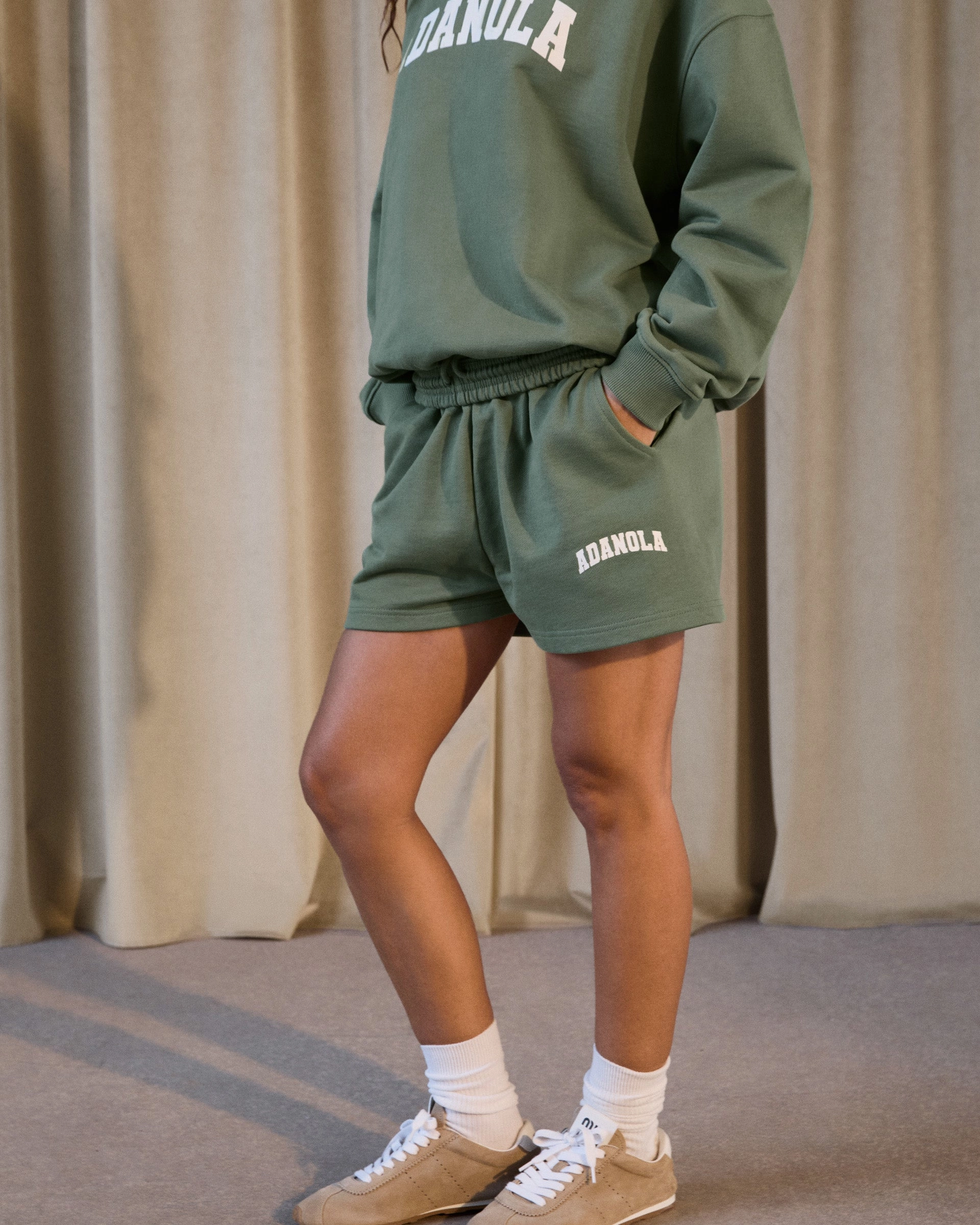 Varsity Sweat Shorts - Eden Green/Marshmallow White Outdoor Performance