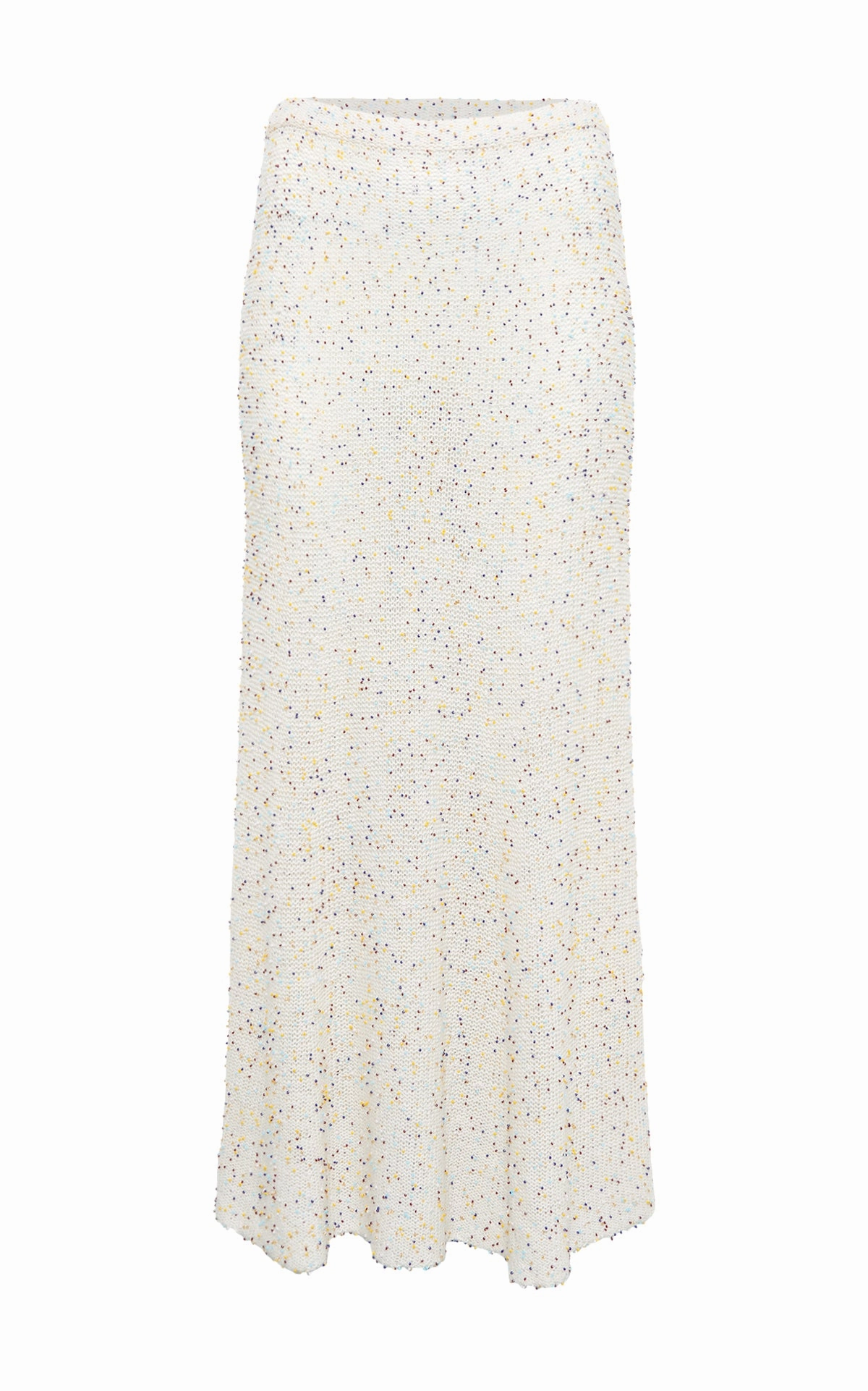Sophisticated Mood Sabine Knit Maxi Skirt in Ivory Multi Beaded Cashmere
